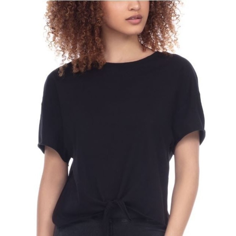 Honeydew Women's Intimates Off the Grid Tie Hem Raw Edge T-Shirt in Black‎ Small